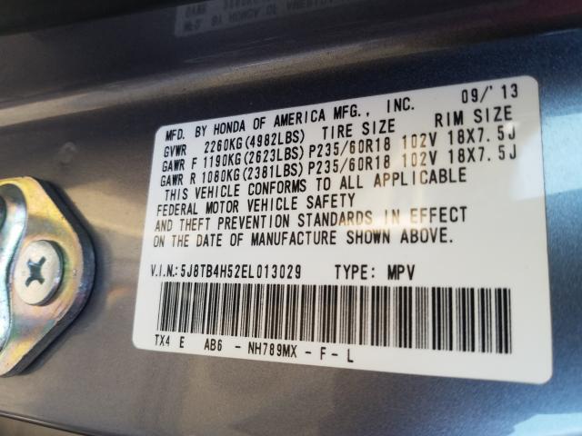 Photo 9 VIN: 5J8TB4H52EL013029 - ACURA RDX TECHNO 