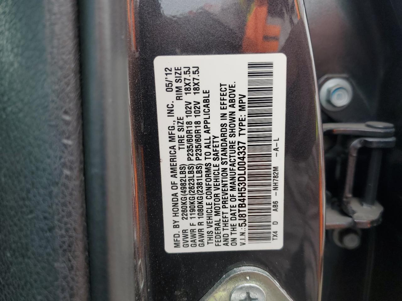 Photo 12 VIN: 5J8TB4H53DL004337 - ACURA RDX 