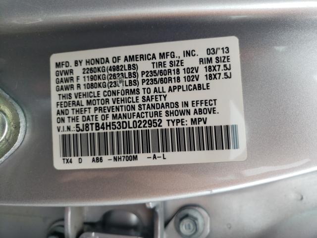 Photo 9 VIN: 5J8TB4H53DL022952 - ACURA RDX TECHNO 