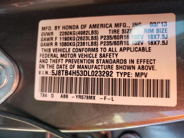 Photo 9 VIN: 5J8TB4H53DL023292 - ACURA RDX TECHNO 