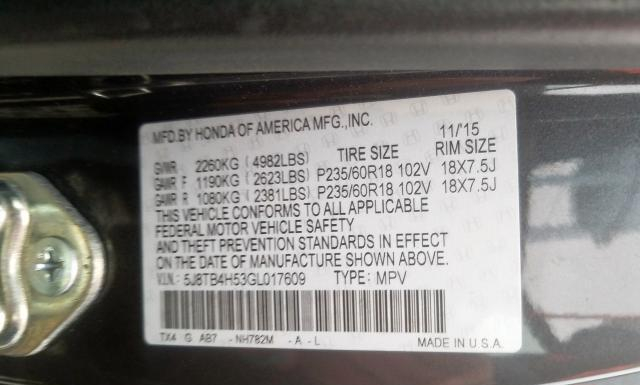 Photo 9 VIN: 5J8TB4H53GL017609 - ACURA RDX 