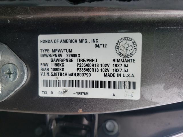 Photo 9 VIN: 5J8TB4H54DL800790 - ACURA RDX TECHNO 