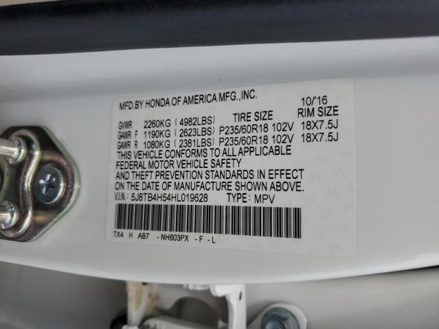 Photo 12 VIN: 5J8TB4H54HL019628 - ACURA RDX TECHNO 