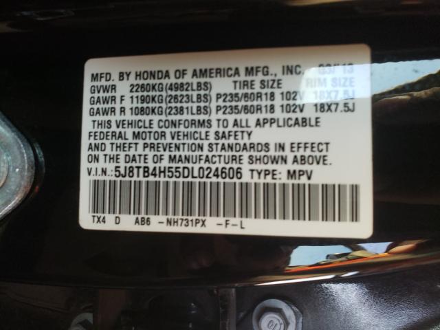 Photo 9 VIN: 5J8TB4H55DL024606 - ACURA RDX TECHNO 