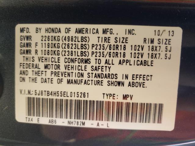 Photo 9 VIN: 5J8TB4H55EL015261 - ACURA RDX TECHNO 