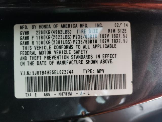 Photo 9 VIN: 5J8TB4H55EL022744 - ACURA RDX TECHNO 