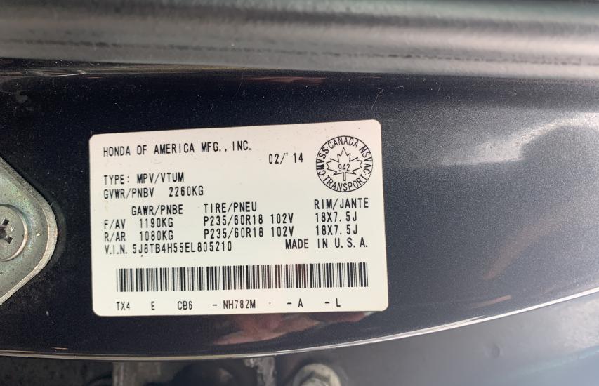 Photo 9 VIN: 5J8TB4H55EL805210 - ACURA RDX TECHNO 