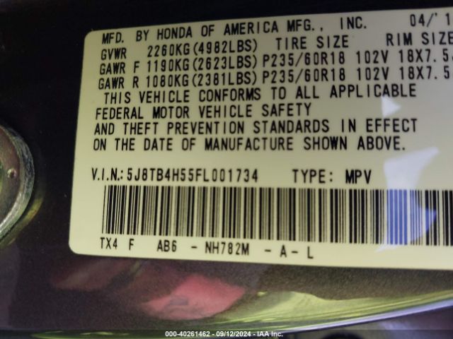 Photo 8 VIN: 5J8TB4H55FL001734 - ACURA RDX 