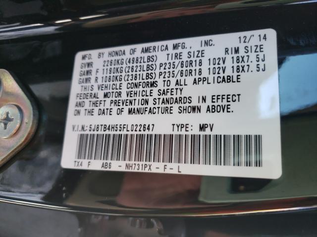 Photo 9 VIN: 5J8TB4H55FL022647 - ACURA RDX TECHNO 