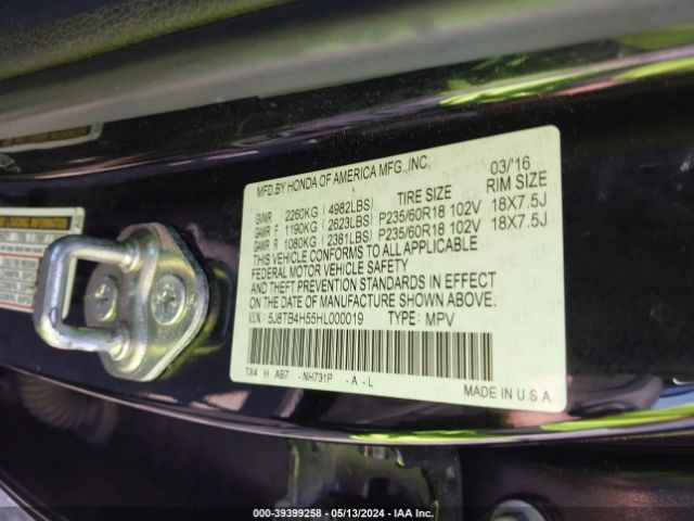 Photo 8 VIN: 5J8TB4H55HL000019 - ACURA RDX 