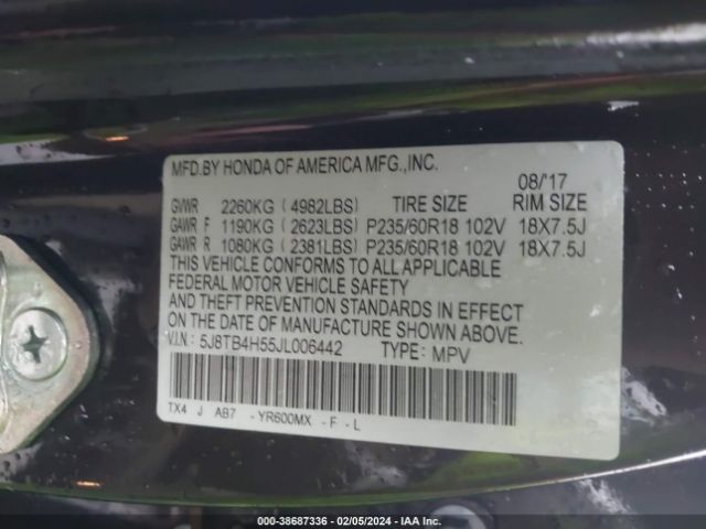 Photo 8 VIN: 5J8TB4H55JL006442 - ACURA RDX 