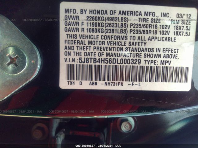 Photo 8 VIN: 5J8TB4H56DL000329 - ACURA RDX 