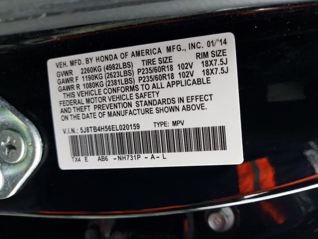 Photo 9 VIN: 5J8TB4H56EL020159 - ACURA RDX TECHNO 