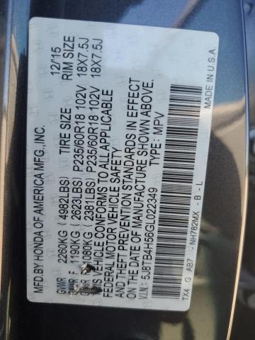 Photo 12 VIN: 5J8TB4H56GL022349 - ACURA RDX TECHNO 