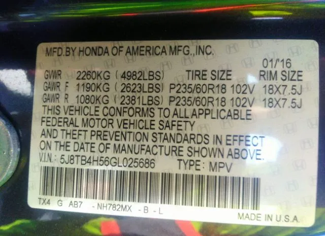 Photo 8 VIN: 5J8TB4H56GL025686 - ACURA RDX 