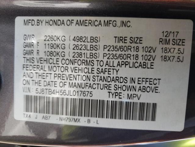 Photo 12 VIN: 5J8TB4H56JL017675 - ACURA RDX TECHNO 