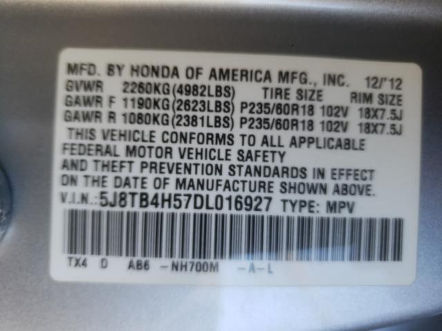 Photo 9 VIN: 5J8TB4H57DL016927 - ACURA RDX TECHNO 