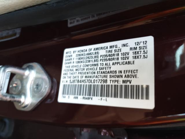 Photo 9 VIN: 5J8TB4H57DL017298 - ACURA RDX TECHNO 