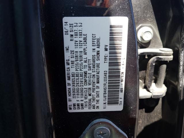 Photo 9 VIN: 5J8TB4H57FL005493 - ACURA RDX TECHNO 