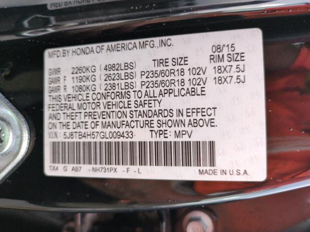 Photo 13 VIN: 5J8TB4H57GL009433 - ACURA RDX TECHNO 