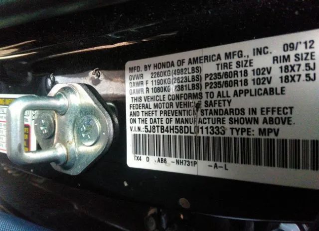 Photo 8 VIN: 5J8TB4H58DL011333 - ACURA RDX 