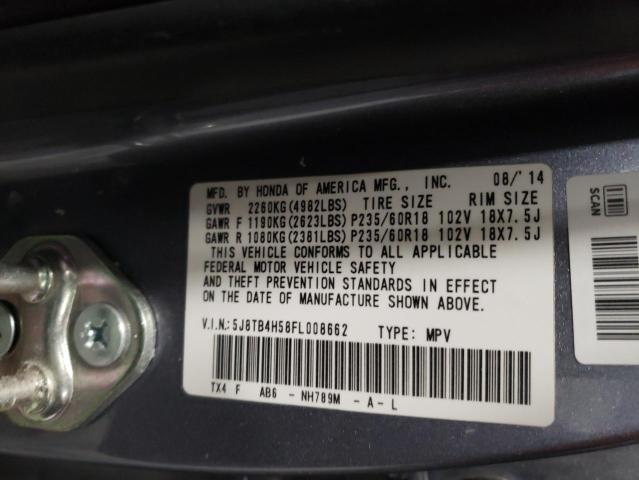 Photo 9 VIN: 5J8TB4H58FL008662 - ACURA RDX TECHNO 