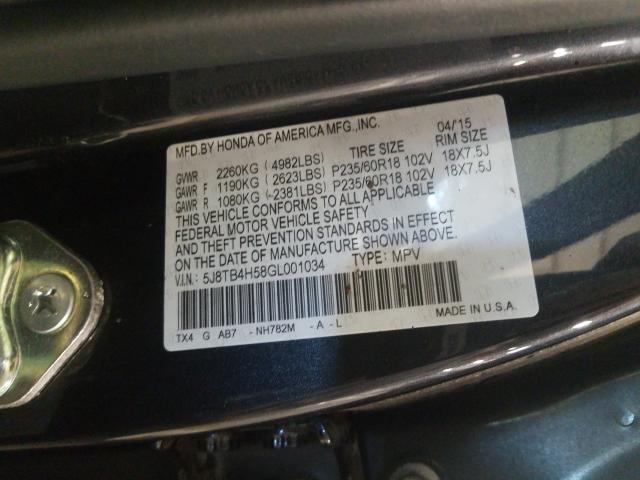 Photo 9 VIN: 5J8TB4H58GL001034 - ACURA RDX 