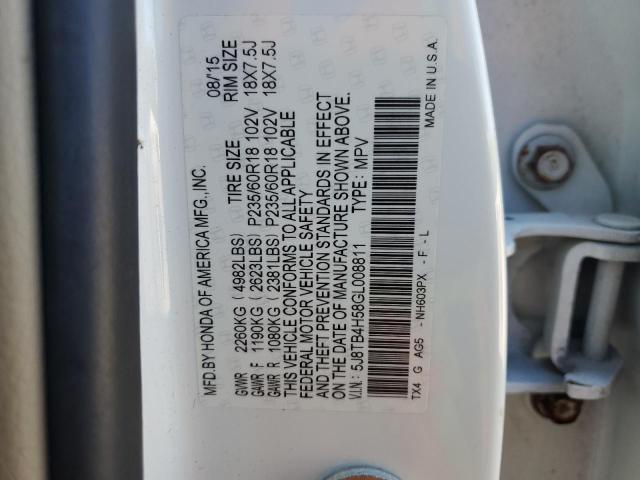 Photo 12 VIN: 5J8TB4H58GL008811 - ACURA RDX TECHNO 