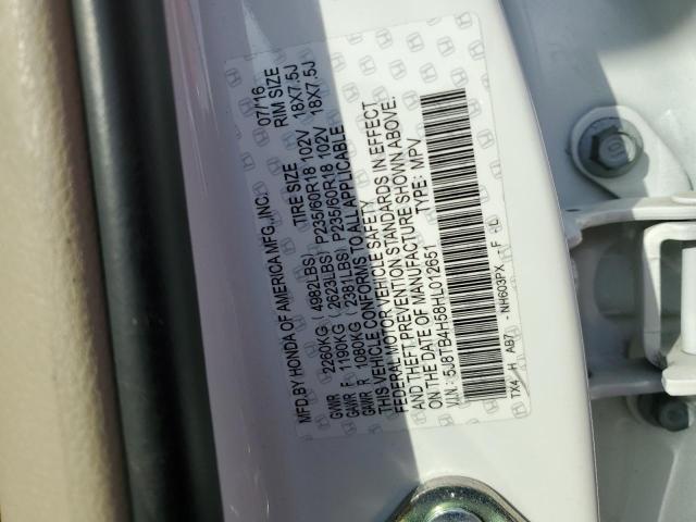 Photo 9 VIN: 5J8TB4H58HL012651 - ACURA RDX TECHNO 