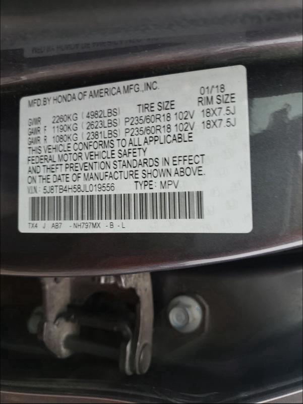 Photo 9 VIN: 5J8TB4H58JL019556 - ACURA RDX 