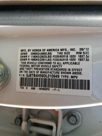 Photo 13 VIN: 5J8TB4H59DL010949 - ACURA RDX TECHNO 