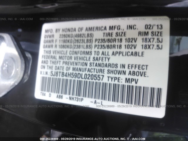 Photo 8 VIN: 5J8TB4H59DL020557 - ACURA RDX 