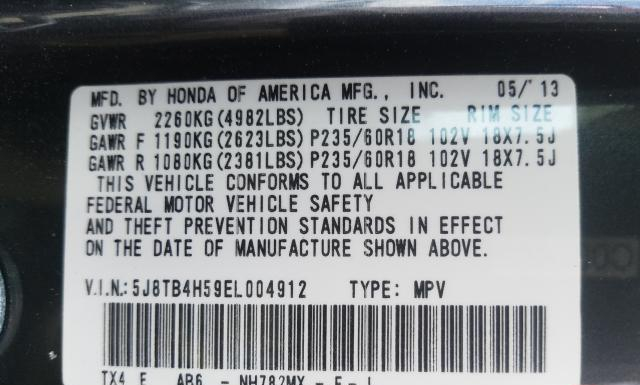 Photo 9 VIN: 5J8TB4H59EL004912 - ACURA RDX 