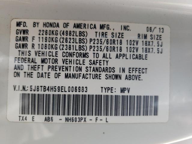 Photo 12 VIN: 5J8TB4H59EL006983 - ACURA RDX TECHNO 