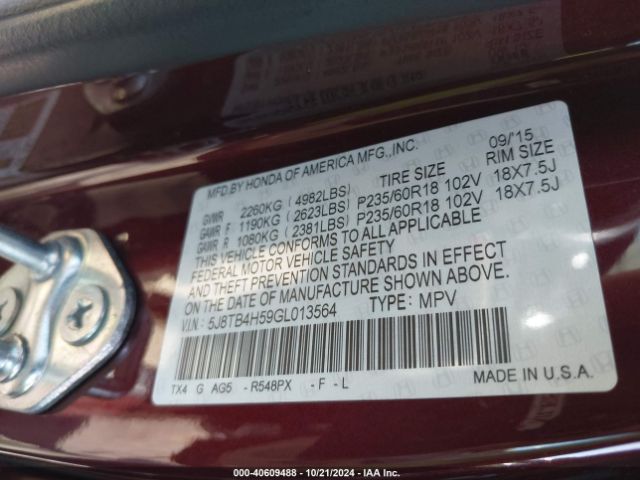 Photo 8 VIN: 5J8TB4H59GL013564 - ACURA RDX 