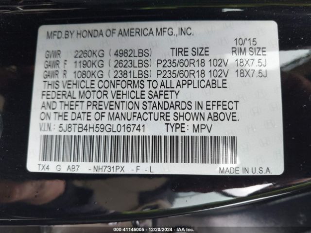 Photo 8 VIN: 5J8TB4H59GL016741 - ACURA RDX 