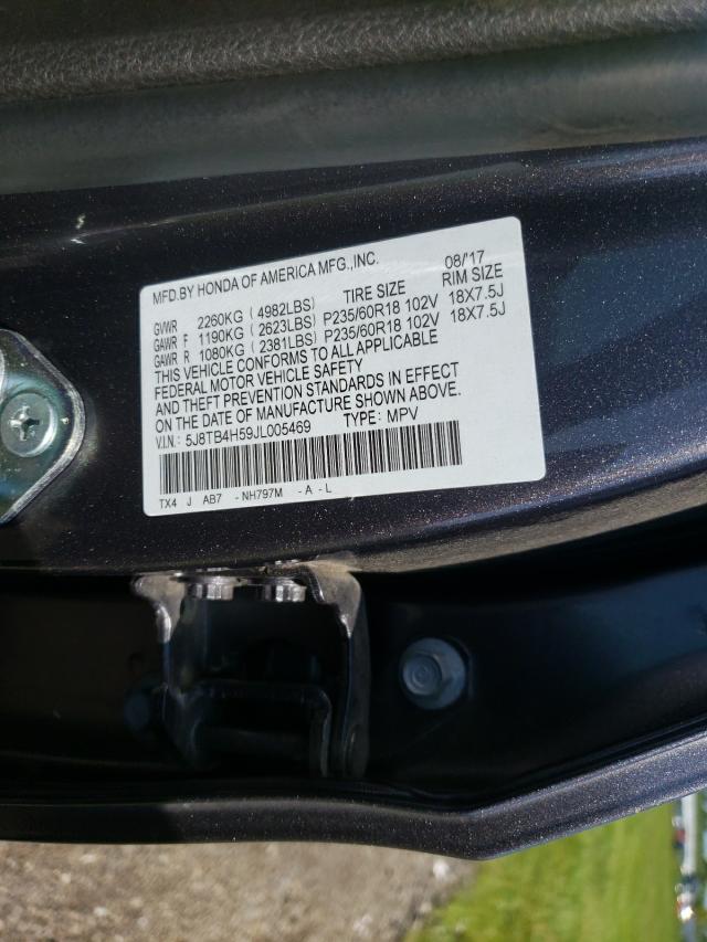 Photo 9 VIN: 5J8TB4H59JL005469 - ACURA RDX TECHNO 