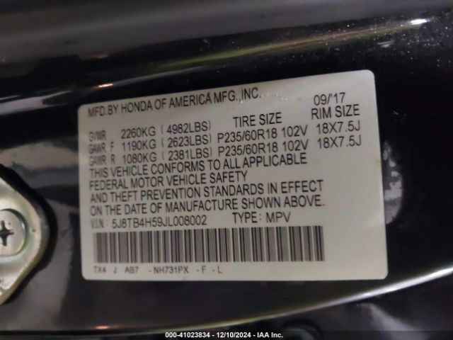 Photo 8 VIN: 5J8TB4H59JL008002 - ACURA RDX 