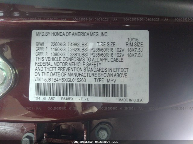 Photo 8 VIN: 5J8TB4H5XGL015260 - ACURA RDX 