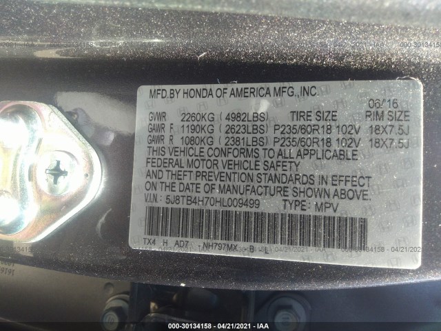 Photo 8 VIN: 5J8TB4H70HL009499 - ACURA RDX 