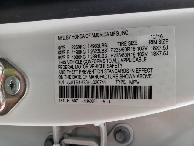 Photo 9 VIN: 5J8TB4H73HL020741 - ACURA RDX ADVANC 