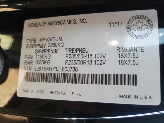 Photo 9 VIN: 5J8TB4H73JL803788 - ACURA RDX ADVANC 