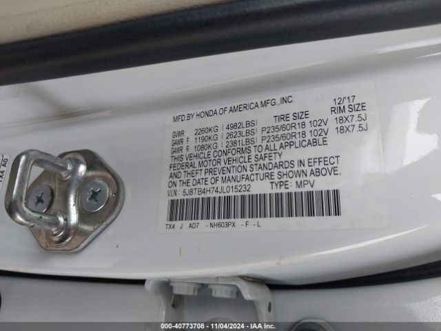 Photo 8 VIN: 5J8TB4H74JL015232 - ACURA RDX 