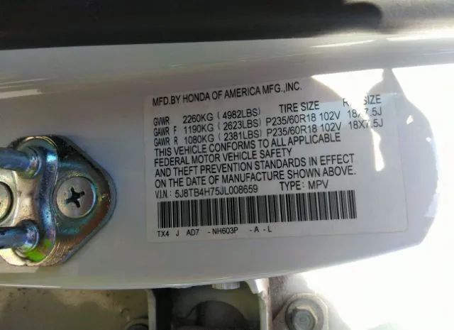 Photo 8 VIN: 5J8TB4H75JL008659 - ACURA RDX 