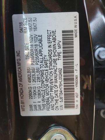 Photo 9 VIN: 5J8TB4H76HL002492 - ACURA RDX ADVANC 