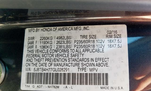 Photo 9 VIN: 5J8TB4H77GL028291 - ACURA RDX 