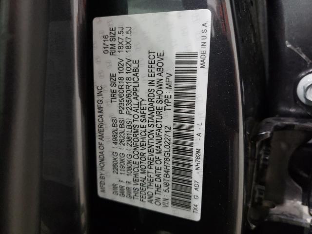 Photo 9 VIN: 5J8TB4H78GL022712 - ACURA RDX ADVANC 