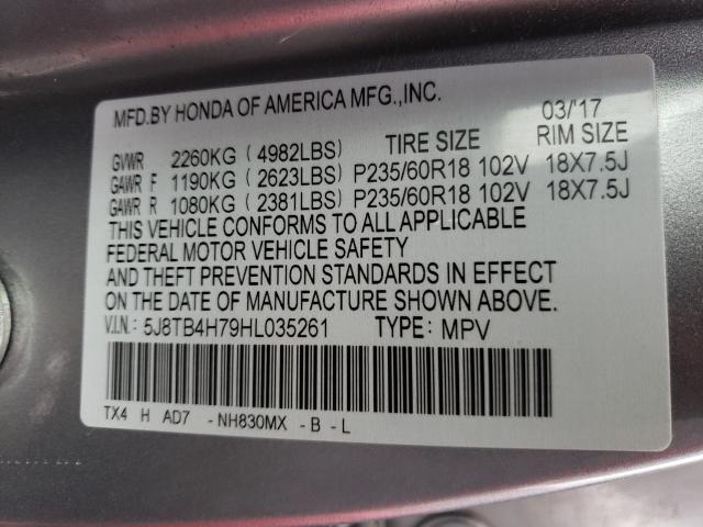 Photo 9 VIN: 5J8TB4H79HL035261 - ACURA RDX ADVANC 