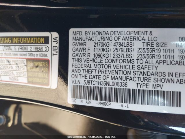 Photo 8 VIN: 5J8TC1H36NL006336 - ACURA RDX 