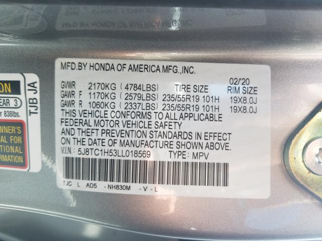 Photo 9 VIN: 5J8TC1H53LL018569 - ACURA RDX TECHNO 